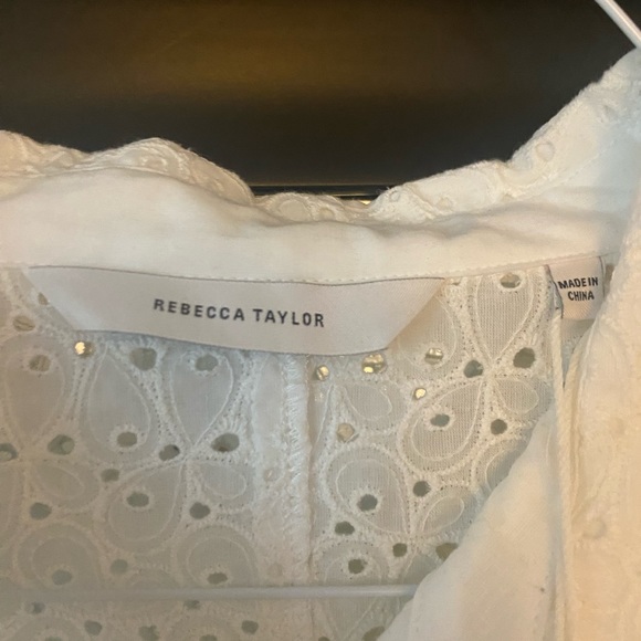 Rebecca Taylor White Eyelet Dress Size 10 - Picture 12 of 12